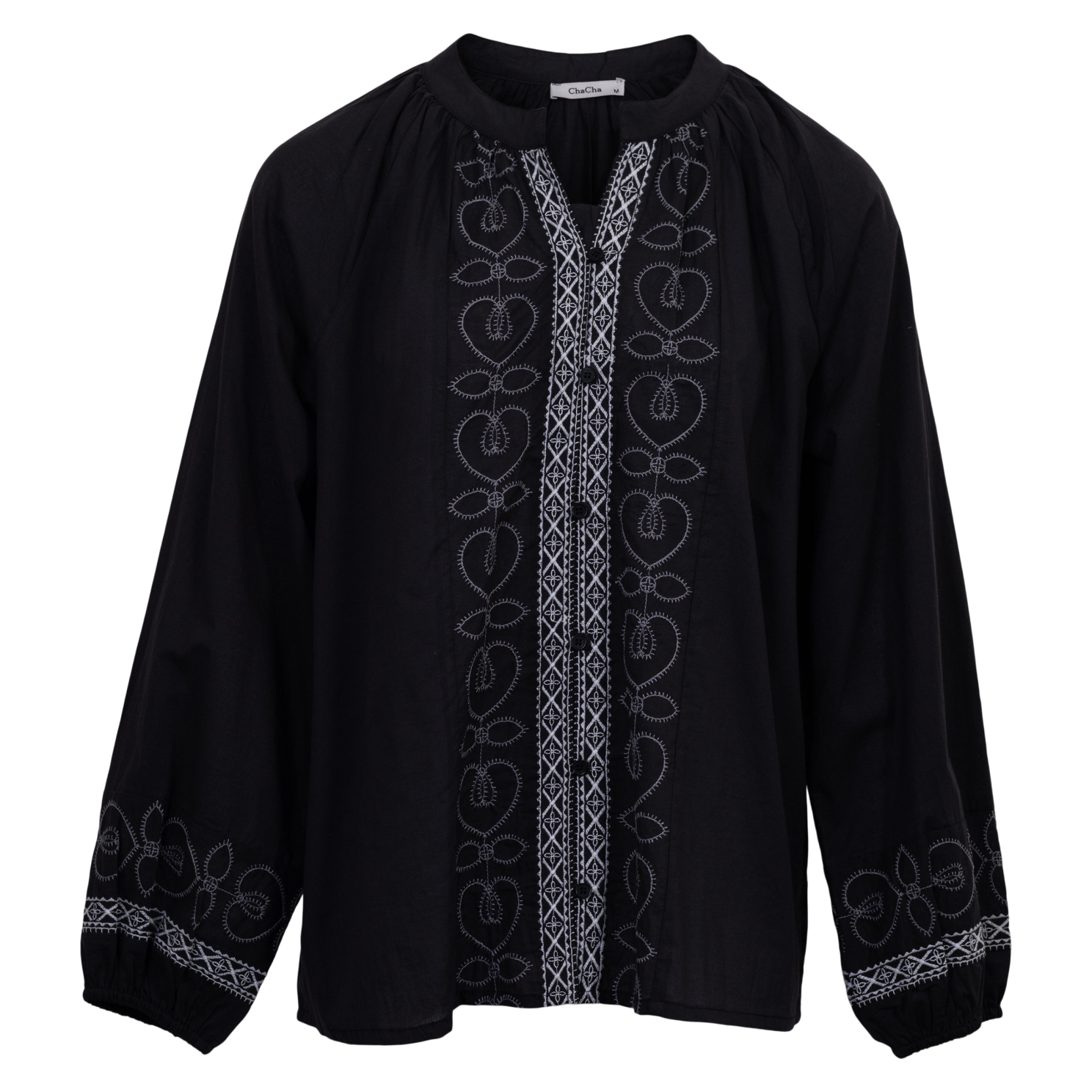 ChaCha Dame Skjorte - GREY/WHITE - 2XL