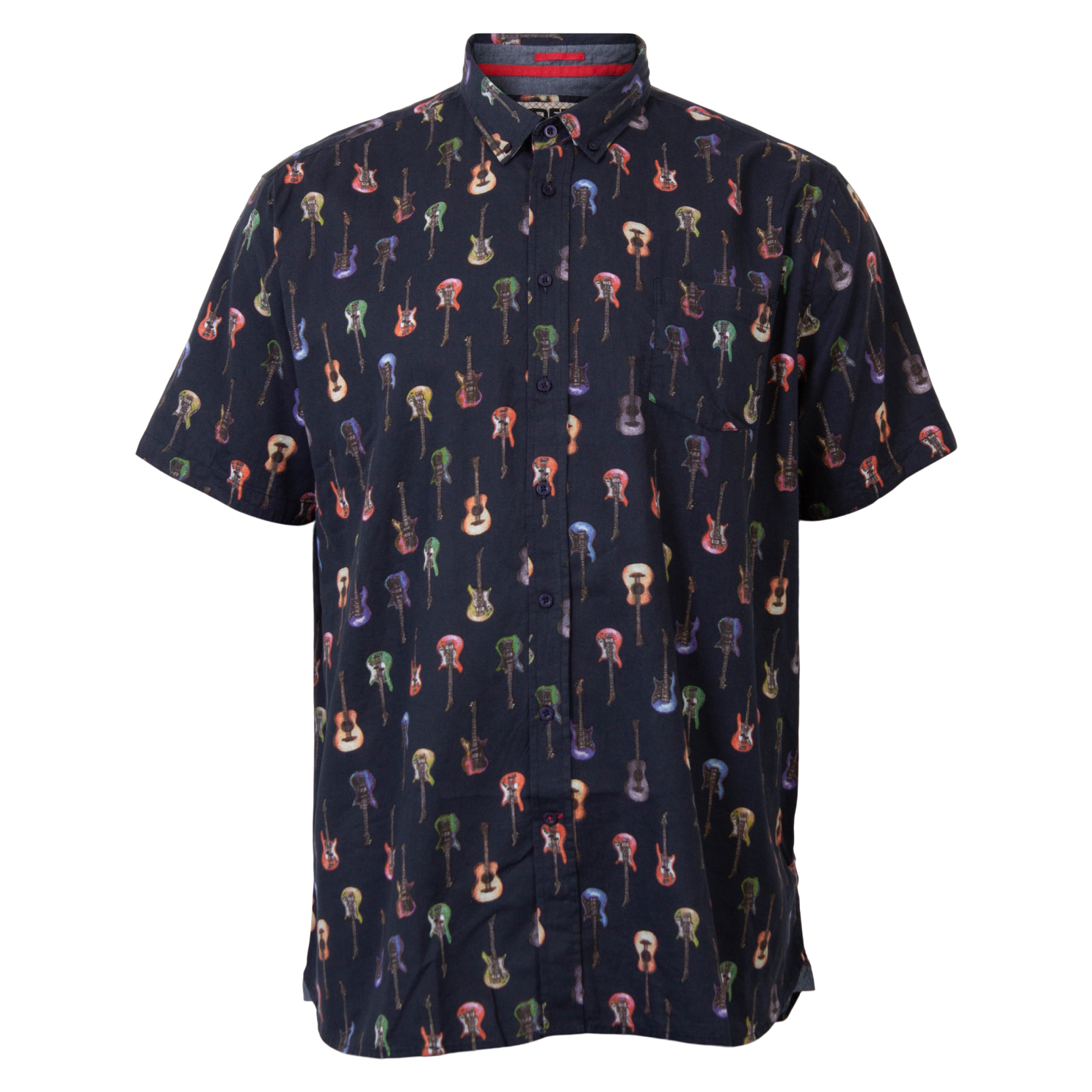 D555 Barratt Herre Kortærmet skjorte Plus Size - Navy - 5XL