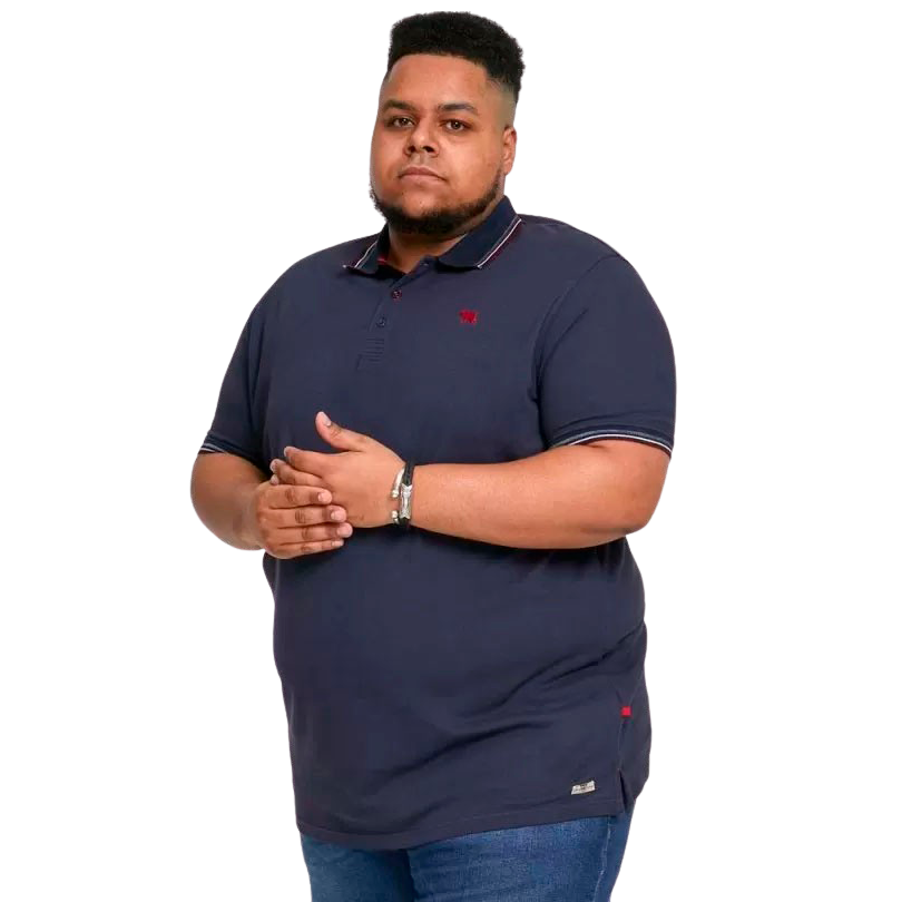D555 Benjamin Herre Polo Plus Size - Navy - 2XL