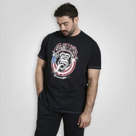 D555 Birkenhead Herre T-shirt - Navy - 4XL