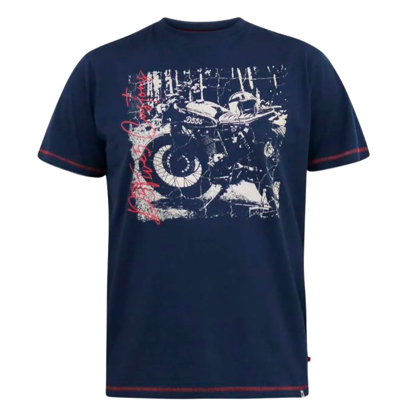 D555 Bronson Herre T-shirt Plus Size - Navy - 4XL