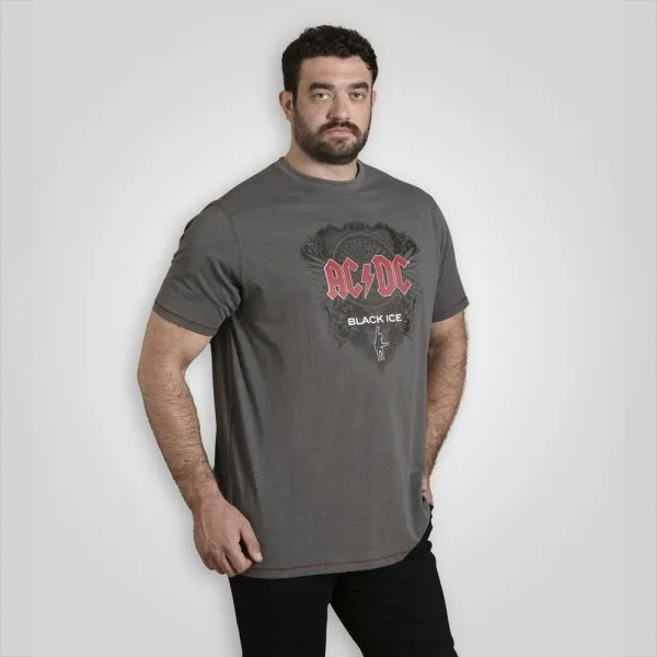 D555 Clydebank Herre T-shirt - Charcoal Marl - 4XL