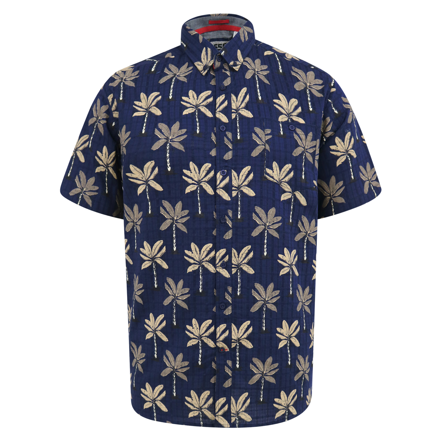 D555 DAVEY Herre Kortærmet skjorte - Navy - 5XL