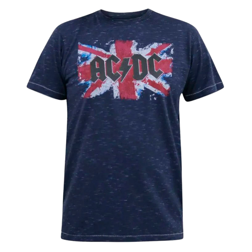 D555 Dennis AC/DC Herre T-shirt Plus Size - Navy Reno - 5XL