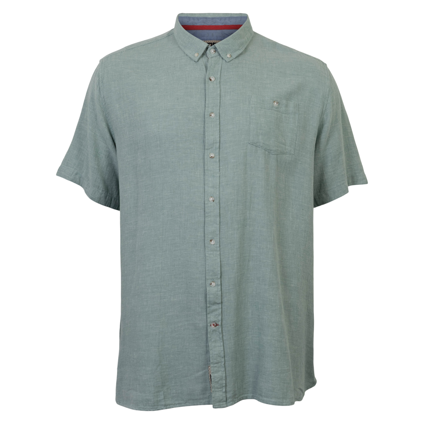 D555 Falmouth Herre Kortærmet skjorte i hørmix - Mint - 2XL
