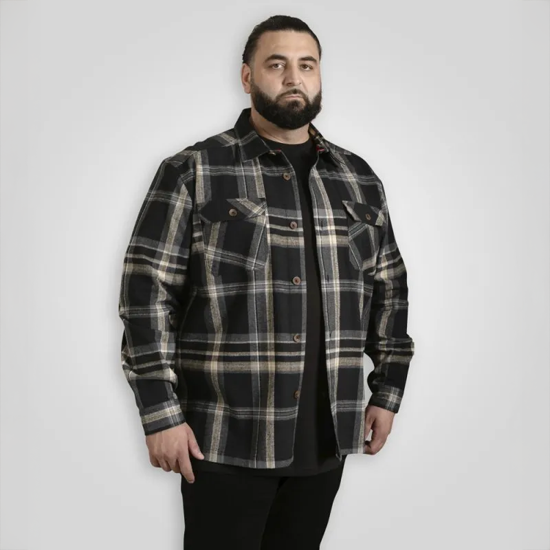 D555 Herre Skjorte - Black/Grey Check - 3XL