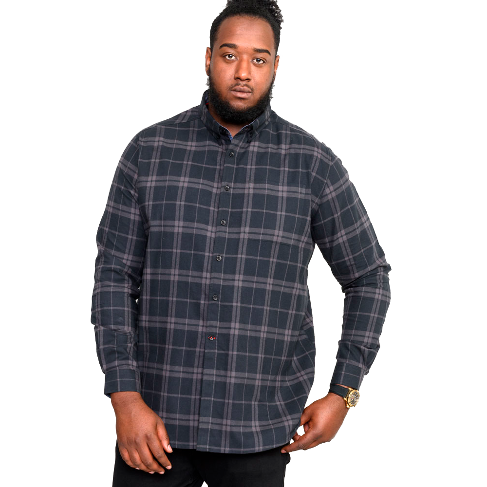 D555 Herre Skjorte Plus Size - Black - 4XL