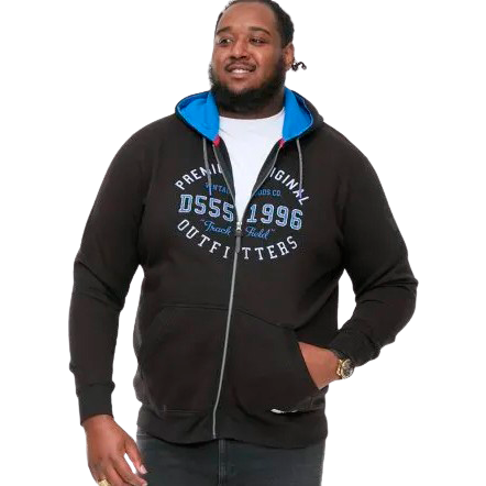 D555 Lingard Herre Hættetrøje Plus Size - Black - 2XL