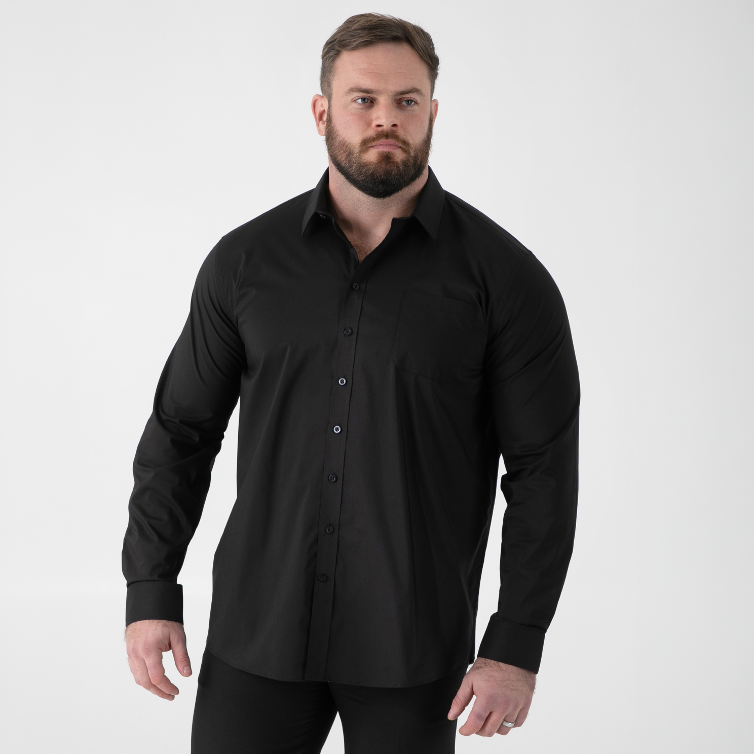 D555 Oliver Herre Skjorte - Black - 3XL