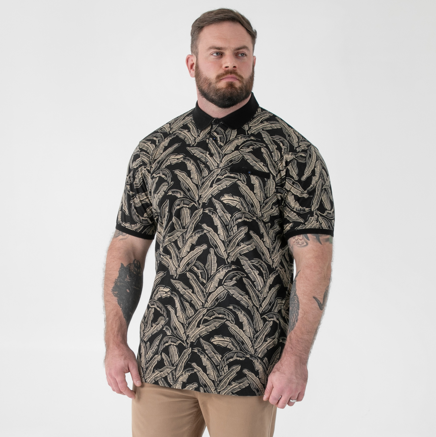 D555 Palmer Herre Polo - Black - 3XL