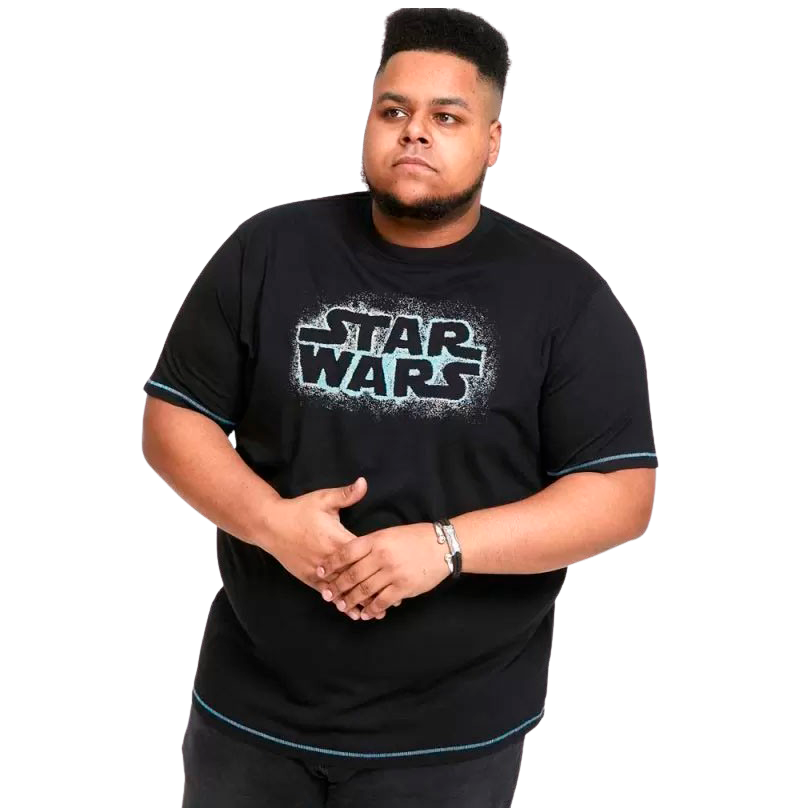D555 Star Wars Herre T-shirt Plus Size - Black - 7XL