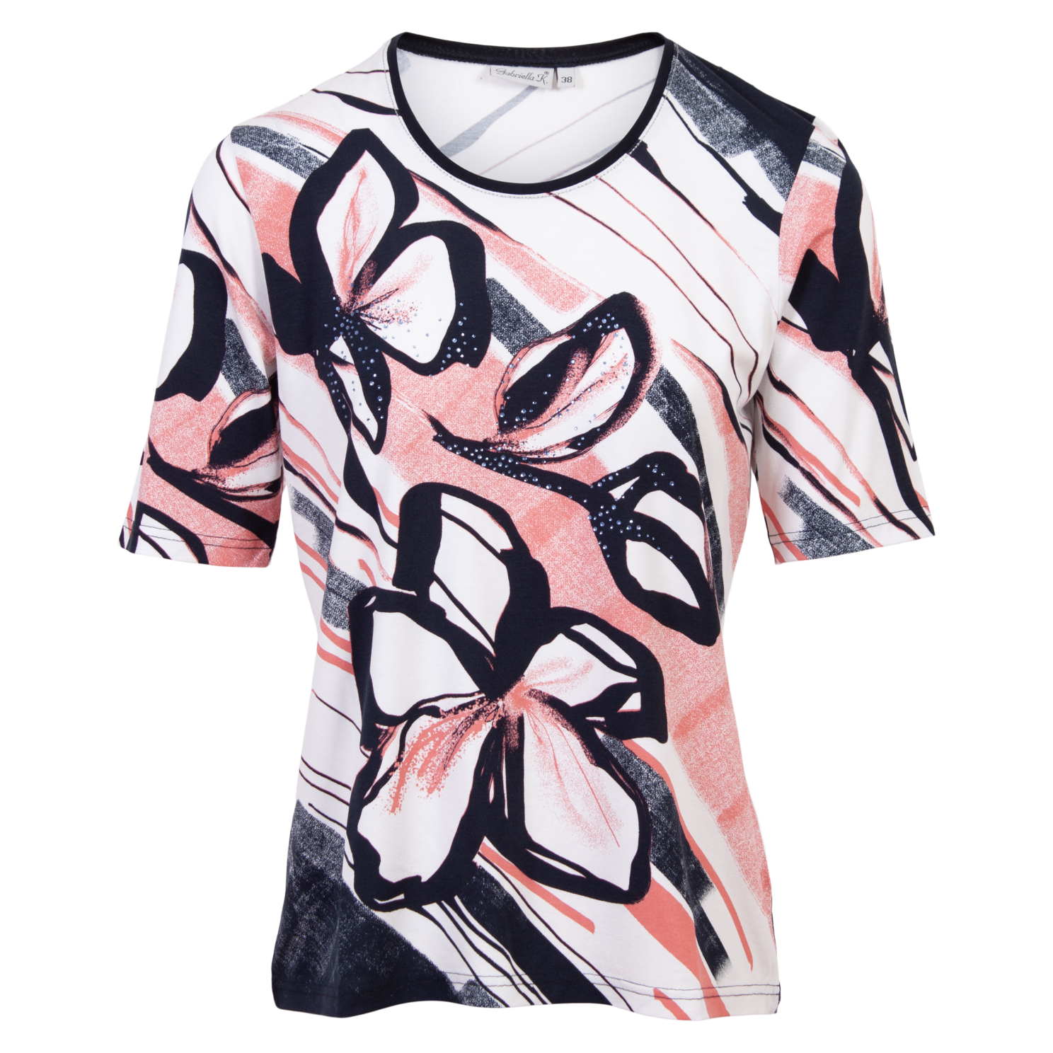 Gabriella K. Dame T-shirt Plus Size - Rot - 38