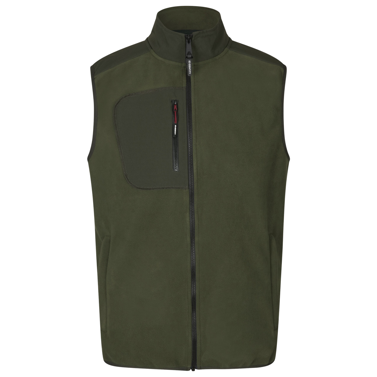 ID Bonded Herre Vest m. fleece - Oliven - 4XL