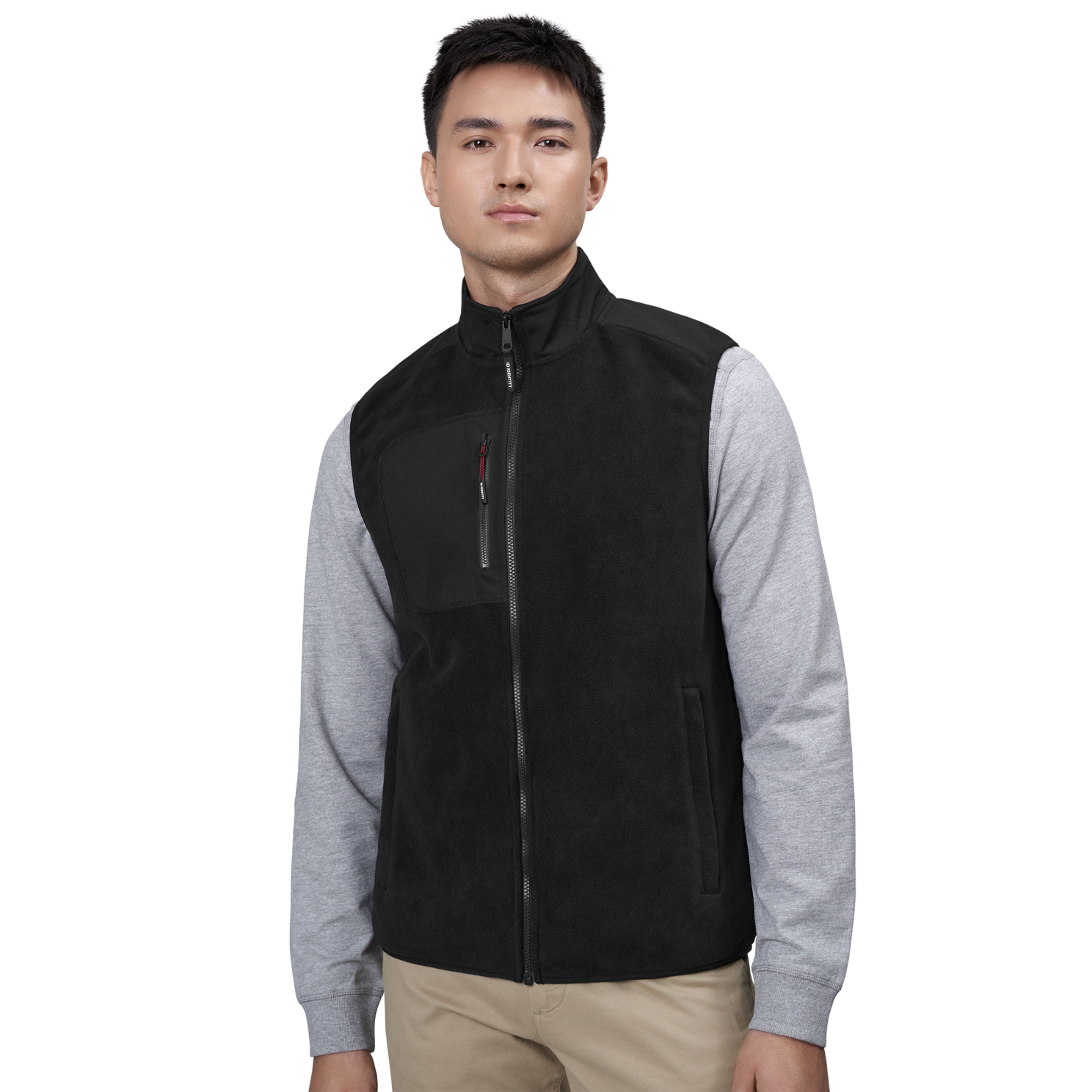 ID Bonded Herre Vest m. fleece - Sort - XL