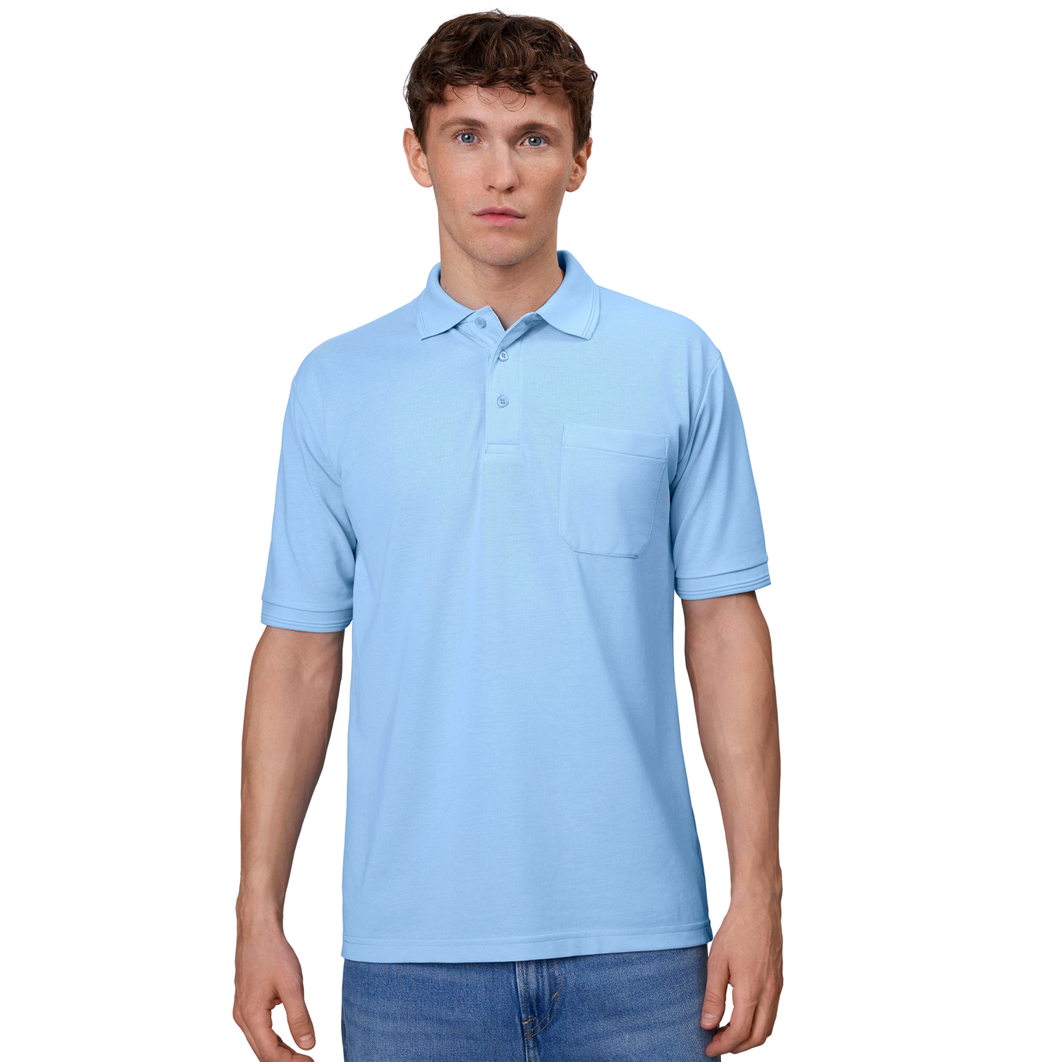 ID Herre Polo - Light Blue - 4XL