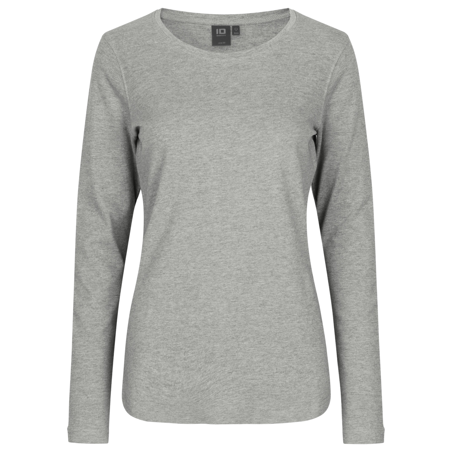 ID Interlock Dame Langærmet t-shirt - Grå Melange - 2XL