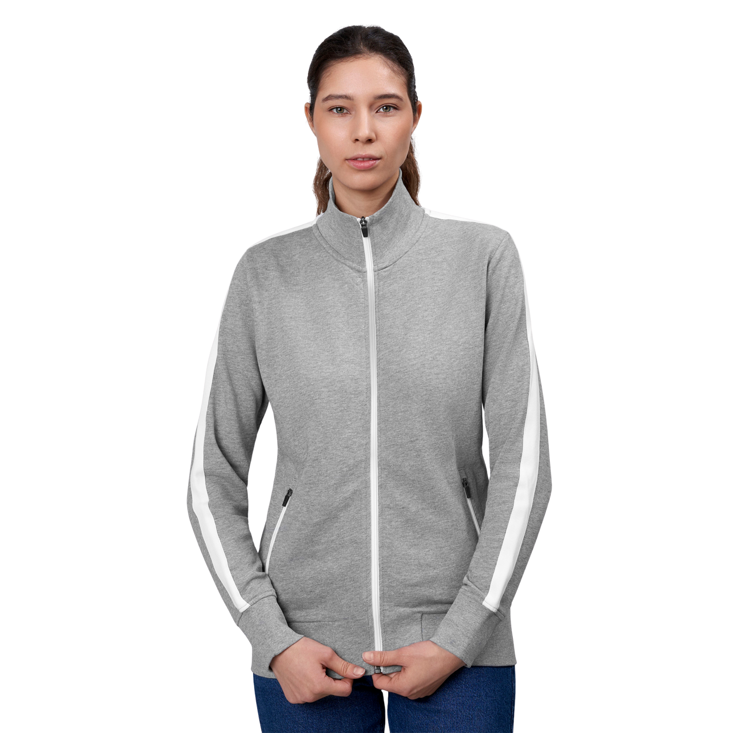 ID Kontrast Dame Cardigan - Grey Melange - XL