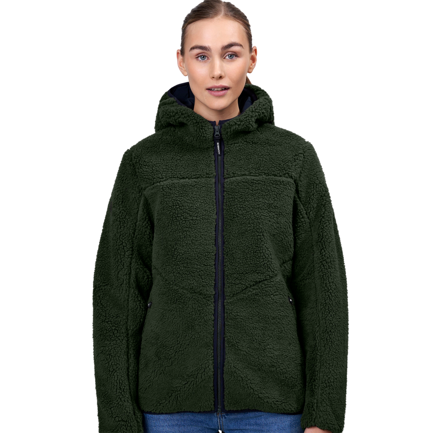 ID Pile Dame Fleecejakke - Oliven - 3XL