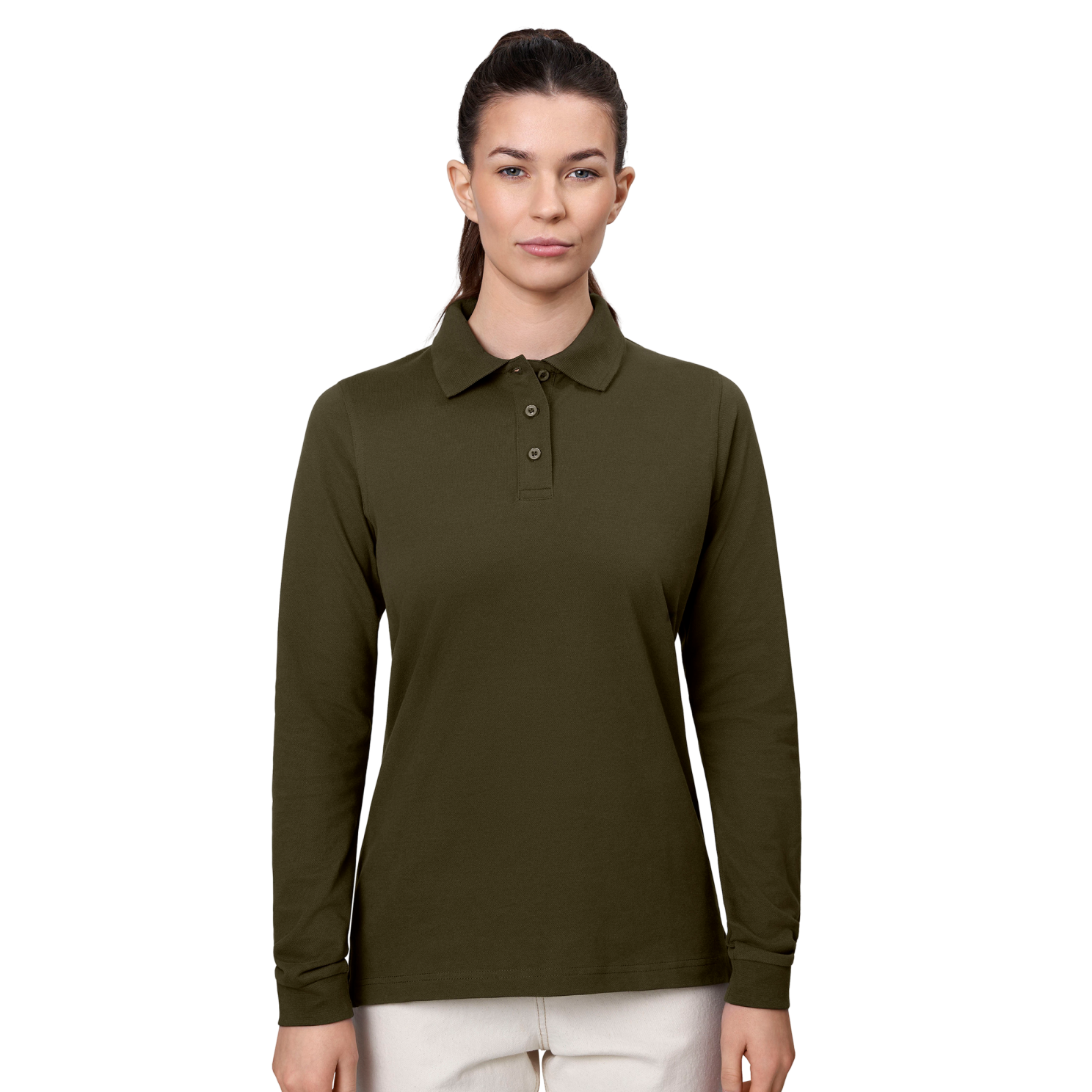 ID Stretch Dame Polo - Oliven - 3XL