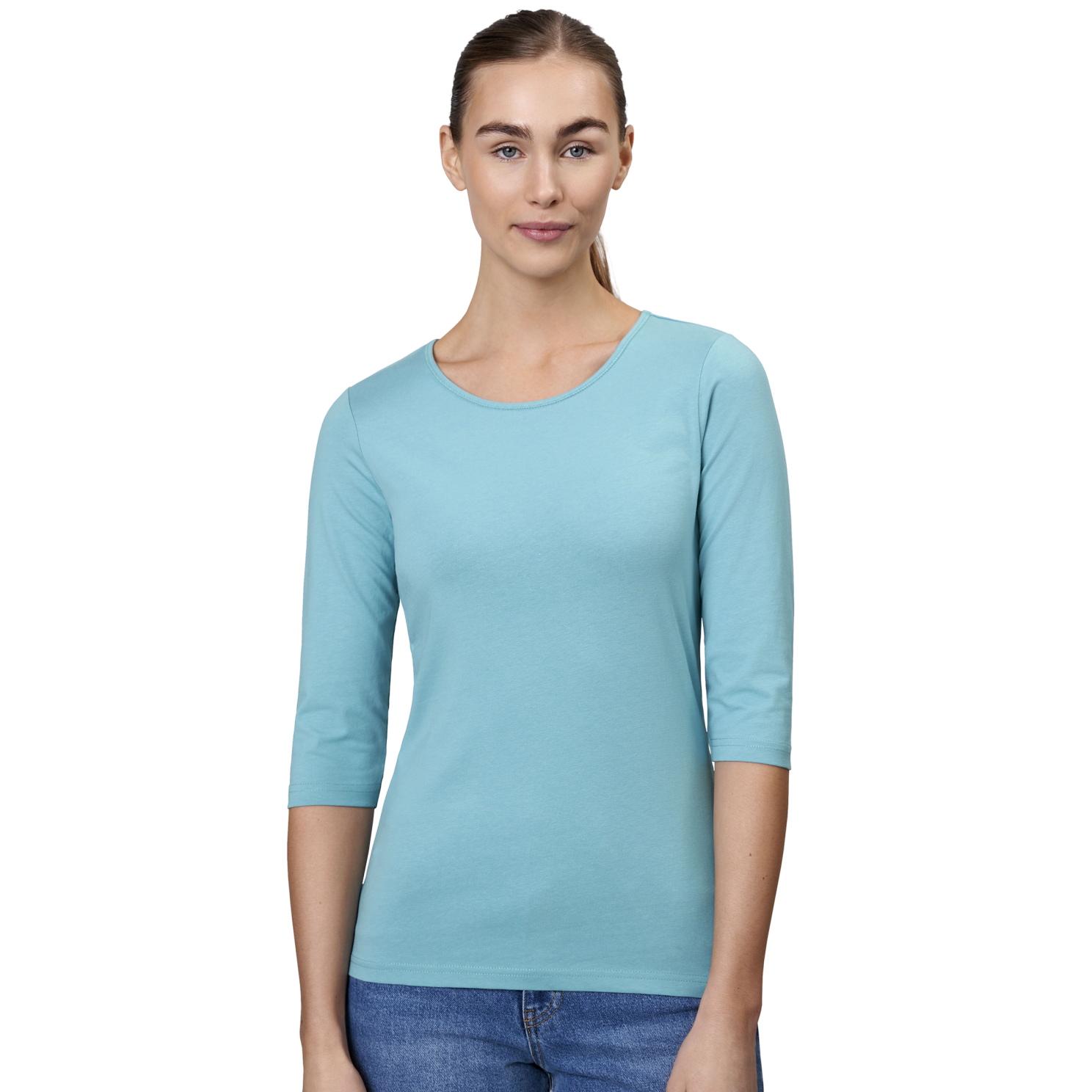 ID Stretch Dame Trøje m. stretch - Støvet Aqua - 2XL