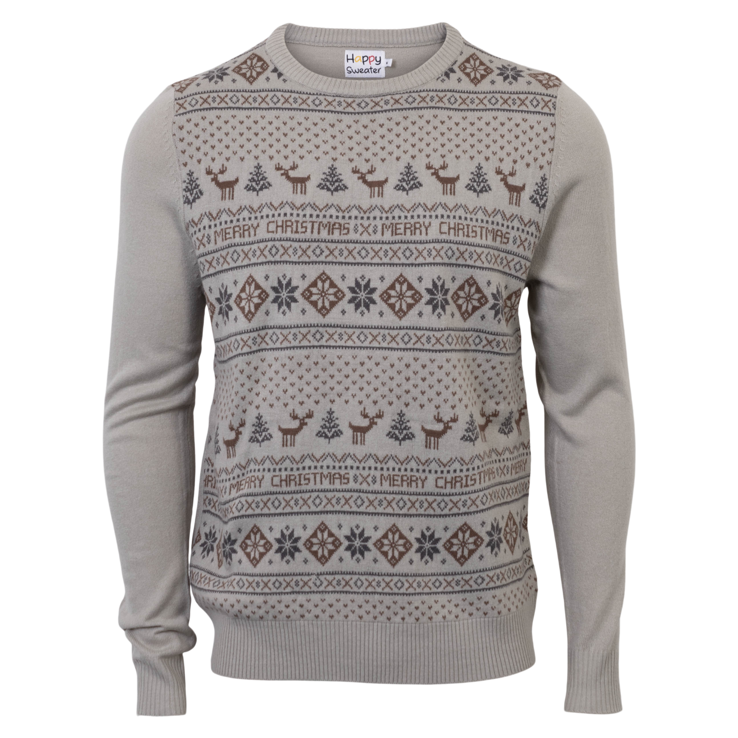 Jule Herre Striktrøje - Grå - XL