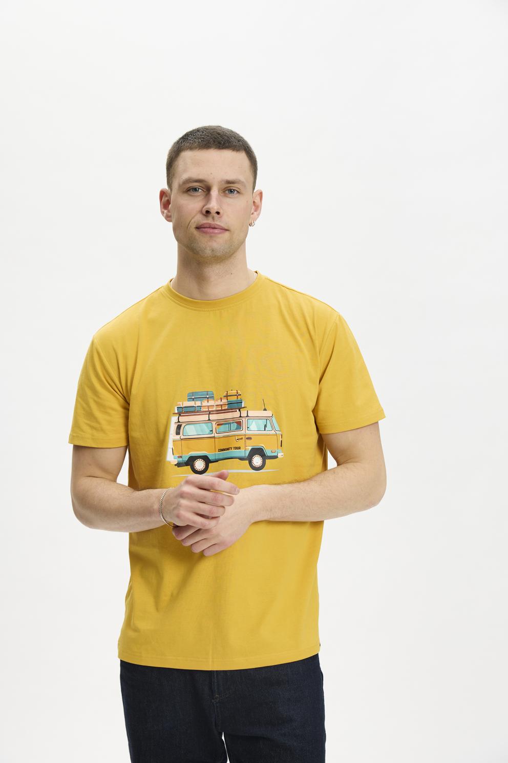 Kopenhaken Humorist Herre T-shirt - HONEY GOLD - XL