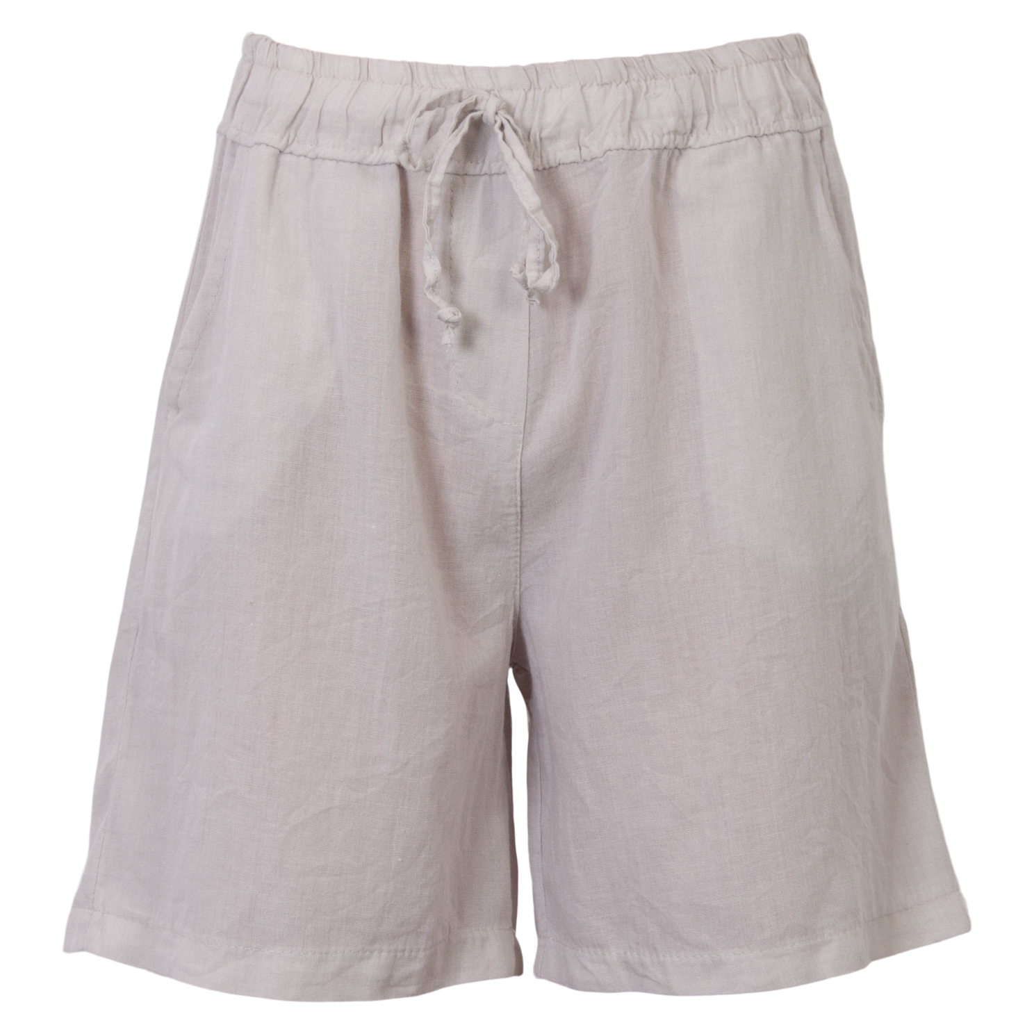Leonora Dame Shorts i hørmix Plus Size - Woody - 50