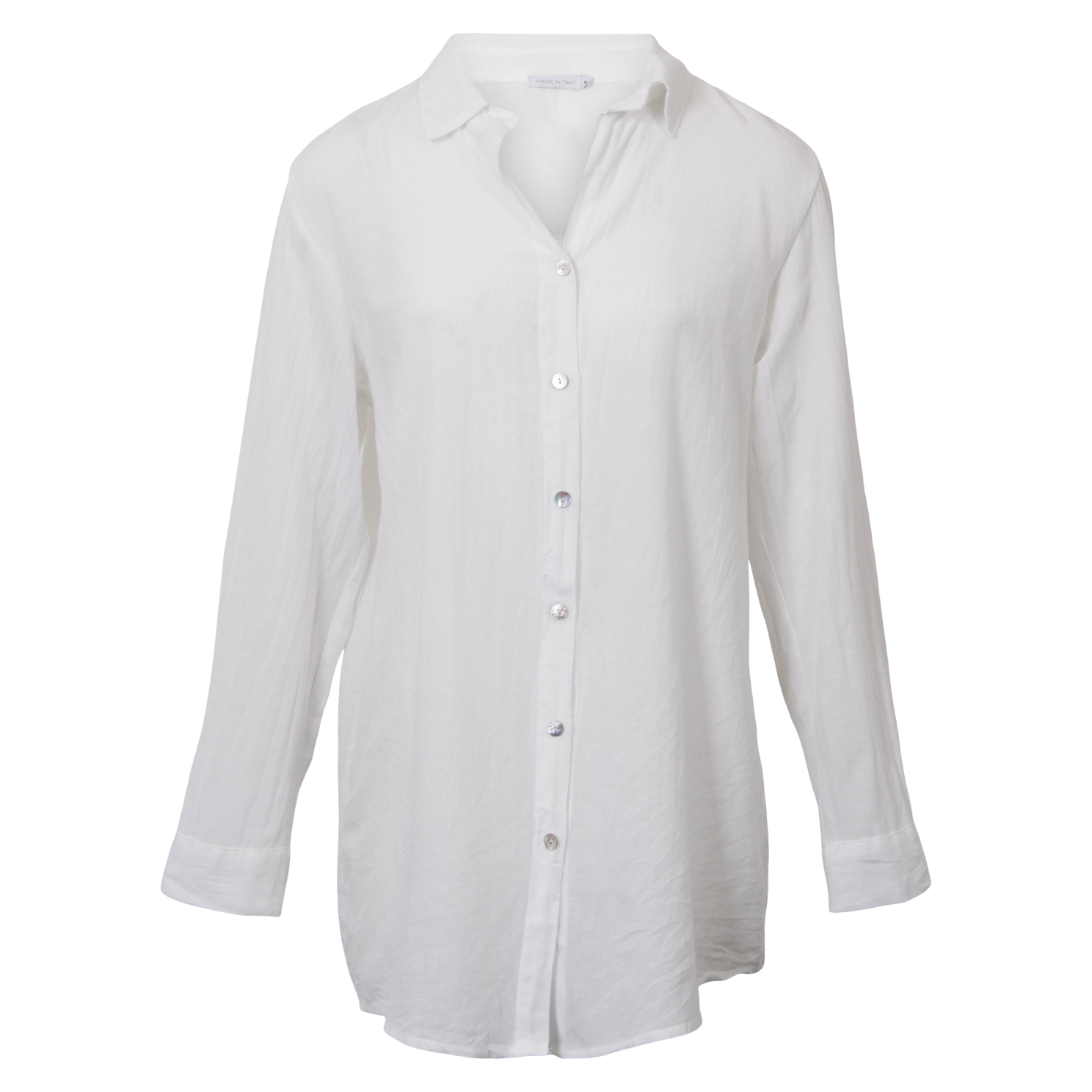 Leonora Dame Skjorte i hørmix - Bright White - XL