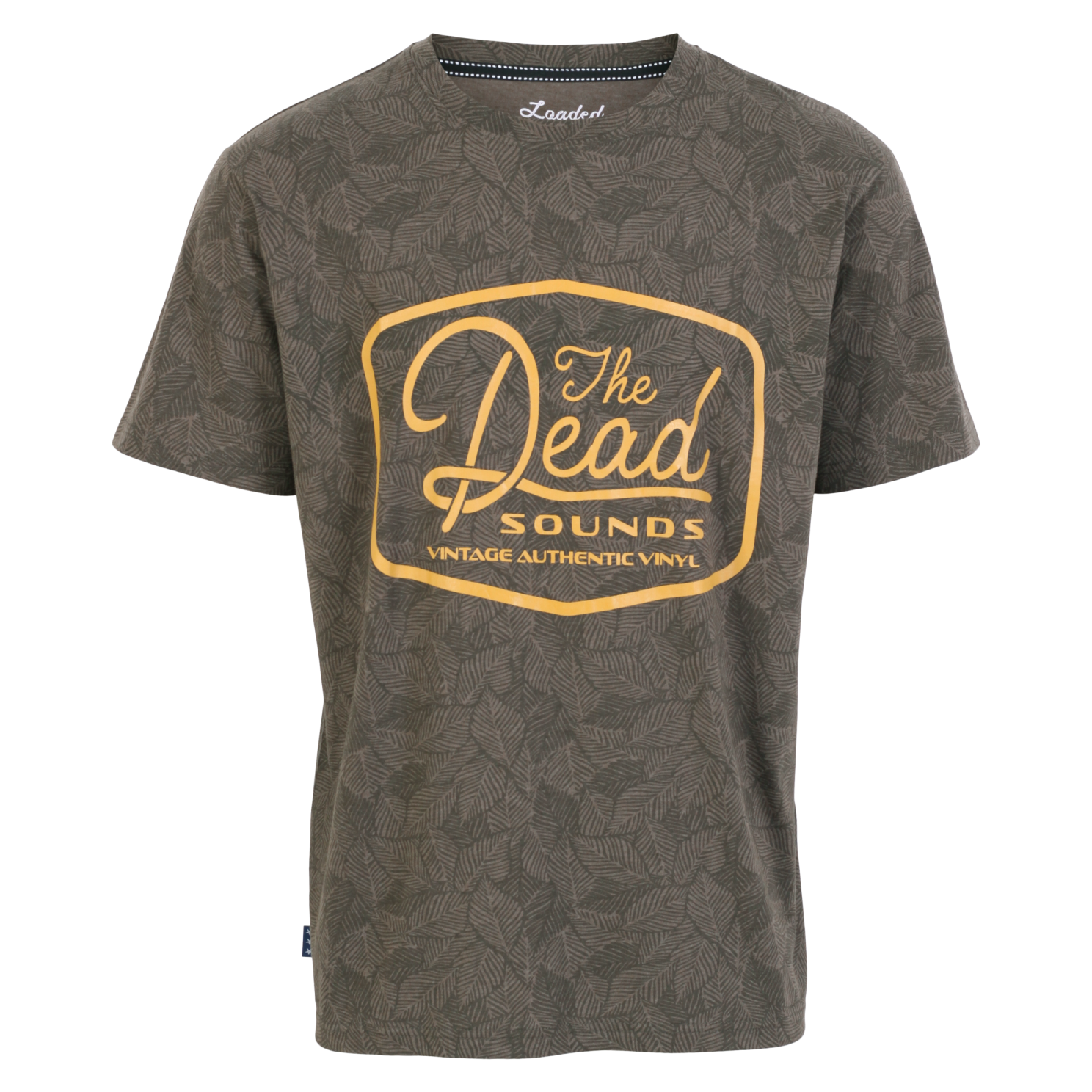 Loaded Herre T-shirt - Asphalt AOP Leaves - XL