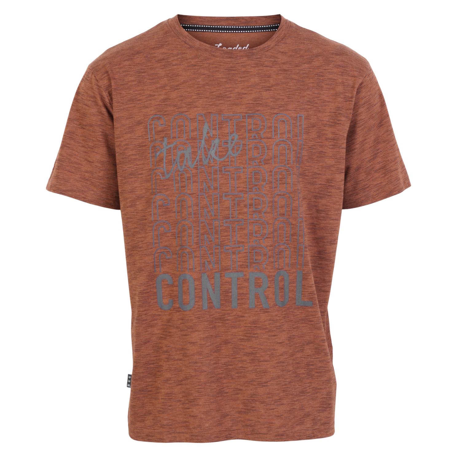 Loaded Herre T-shirt - Dark Okker AOP Stripes - XL