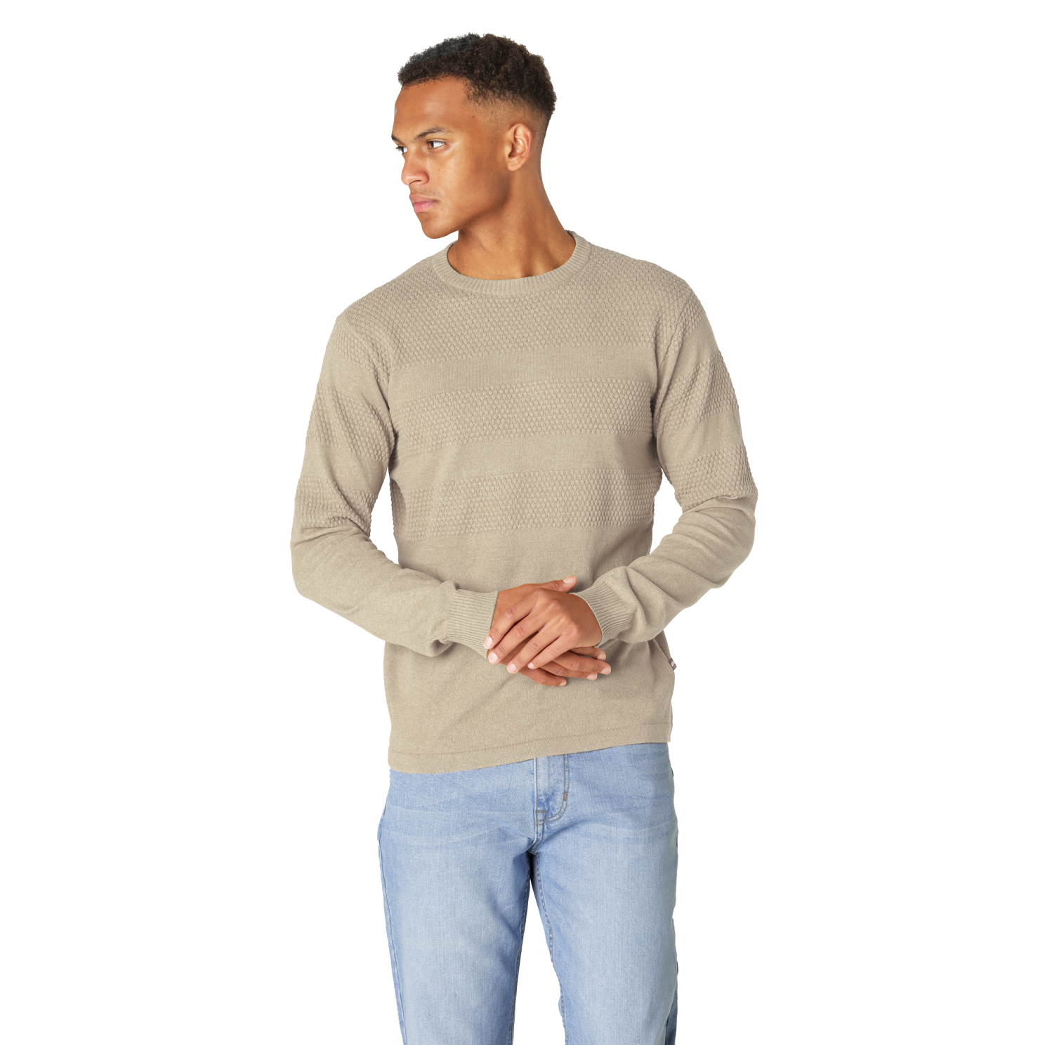 Marcus Affleck Herre Striktrøje - Humus Sand Mix - 2XL