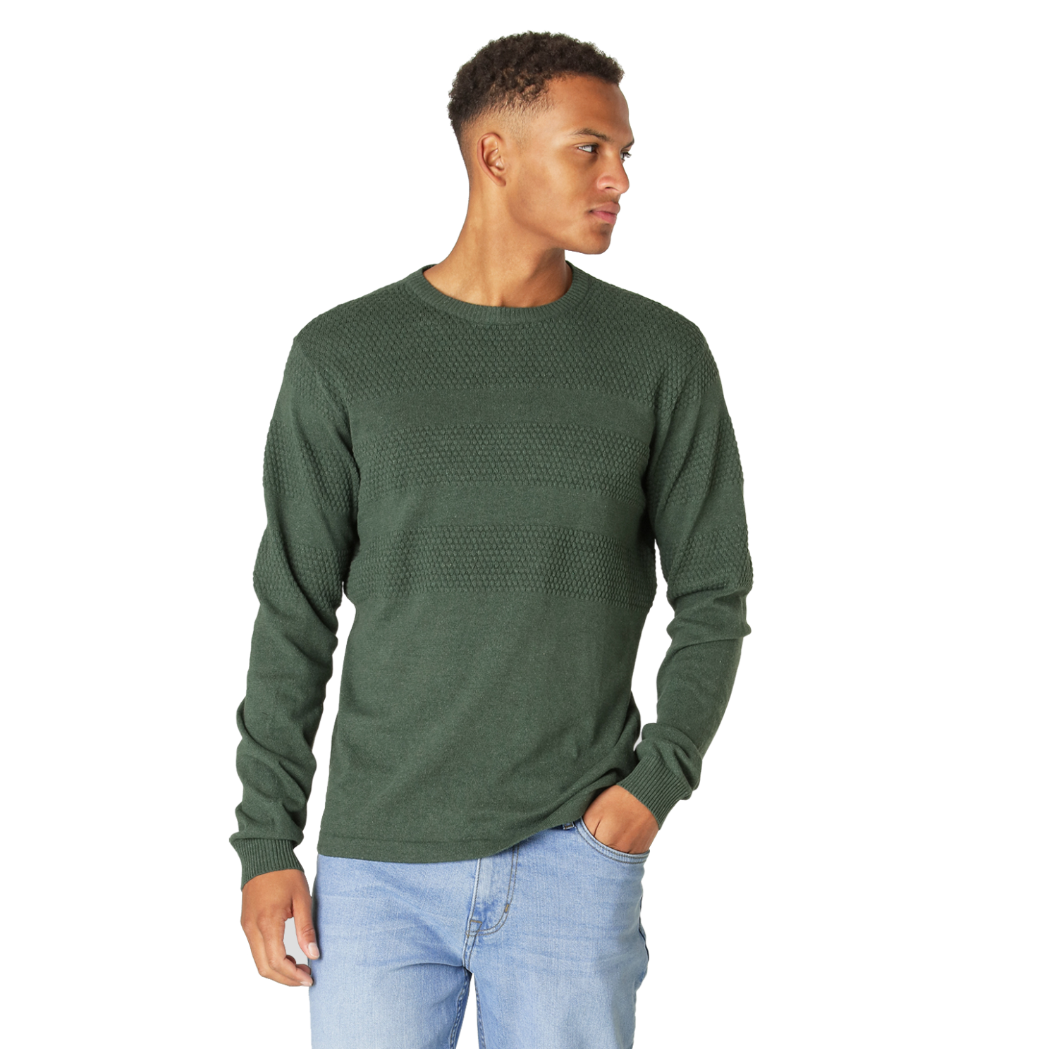 Marcus Affleck Herre Striktrøje - Urban Green Mix - 2XL