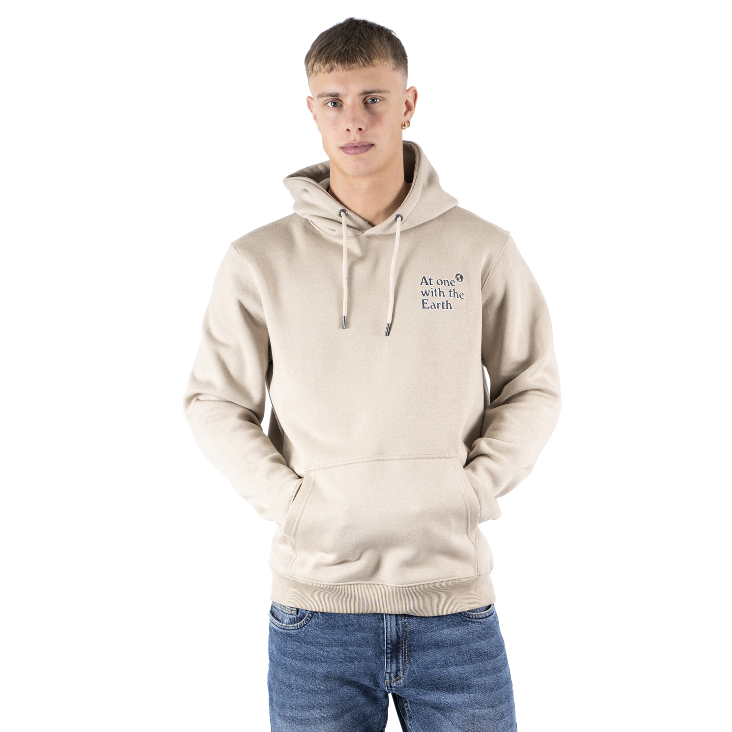 Marcus Colin Herre Sweatshirt m. hætte - Bright Sand - 2XL