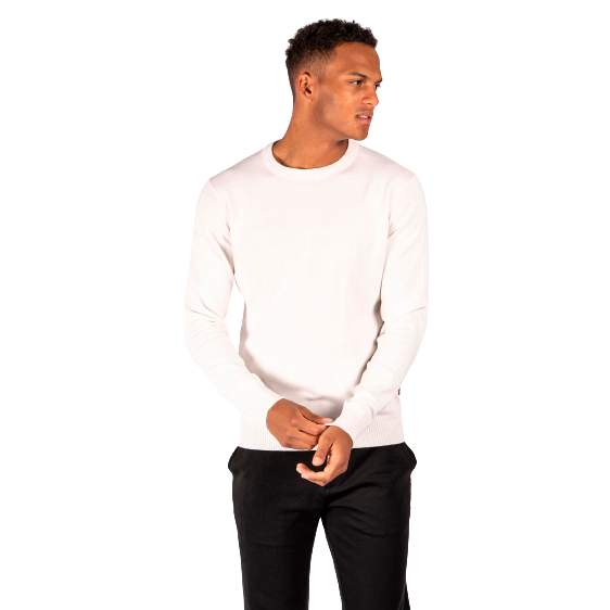 Marcus Dustin Herre Striktrøje - Antic White - XL