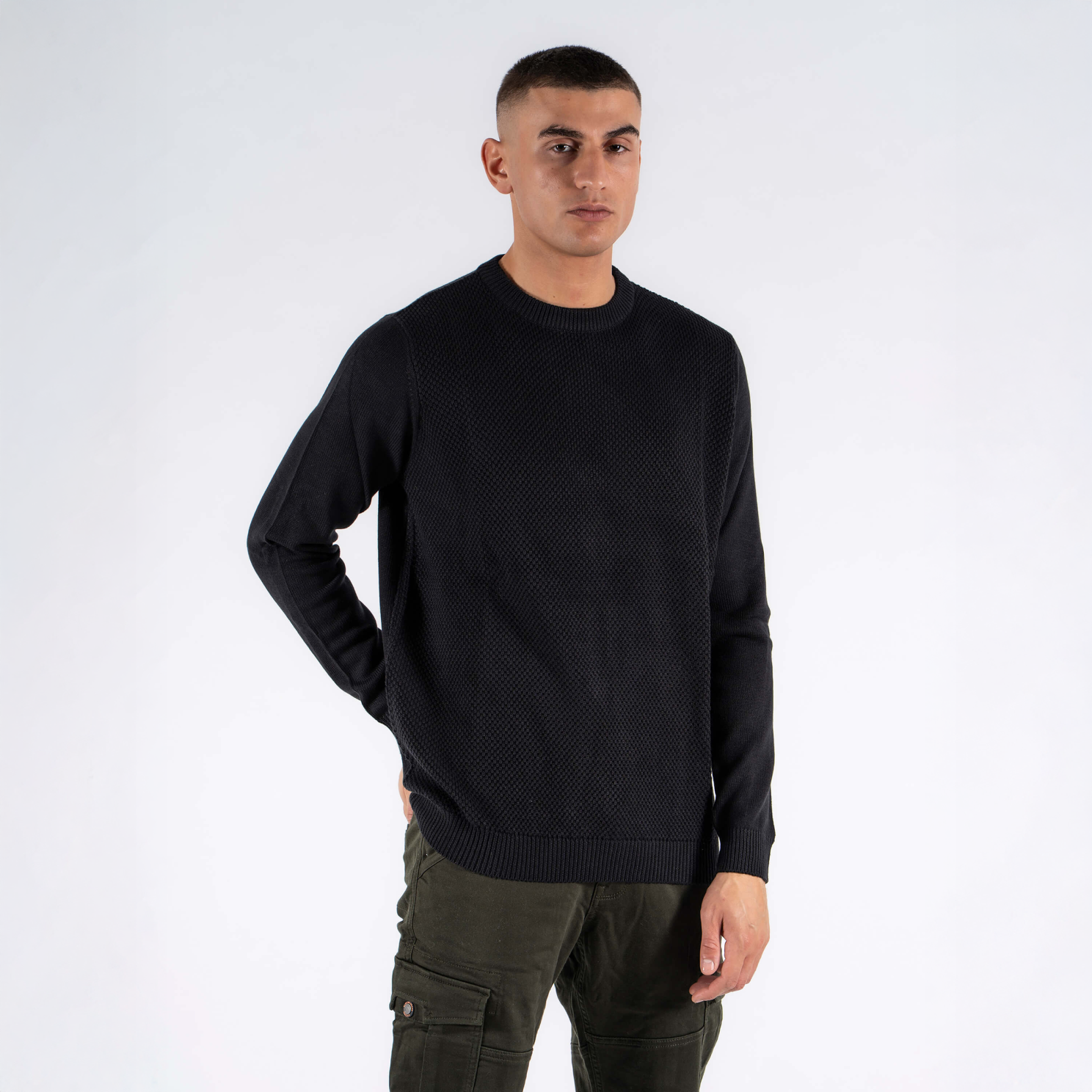 Marcus Herre Striktrøje - Black - 2XL