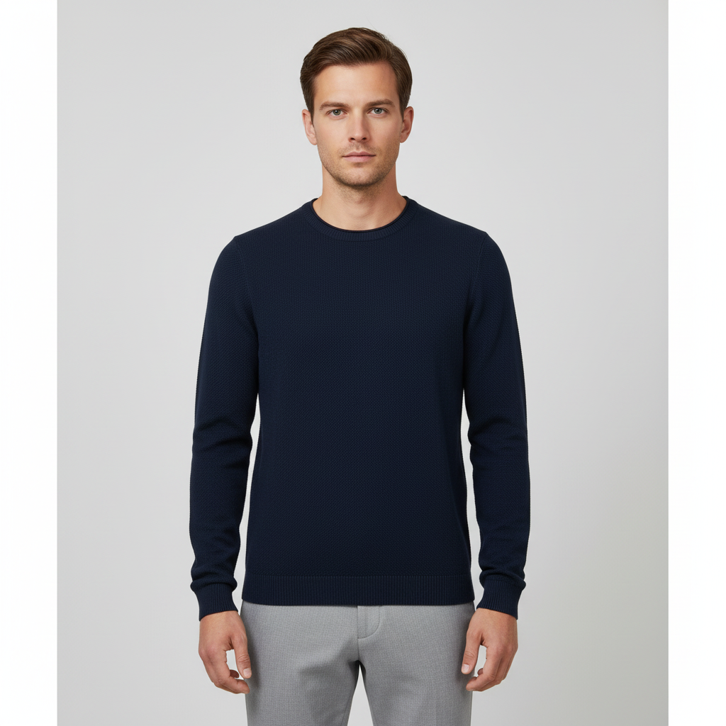Marcus Langdon Herre Striktrøje - Insignia Blue Mix - XL