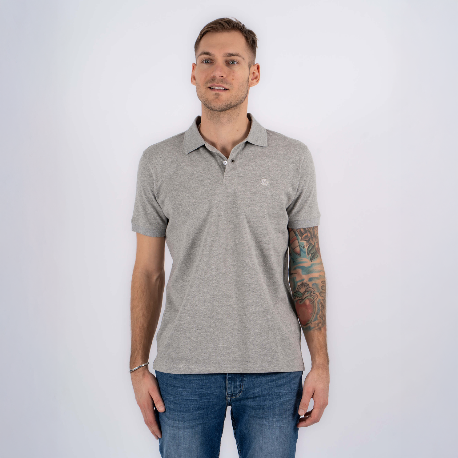 Marcus Tyler Herre Polo - Lt.grey mix - XL