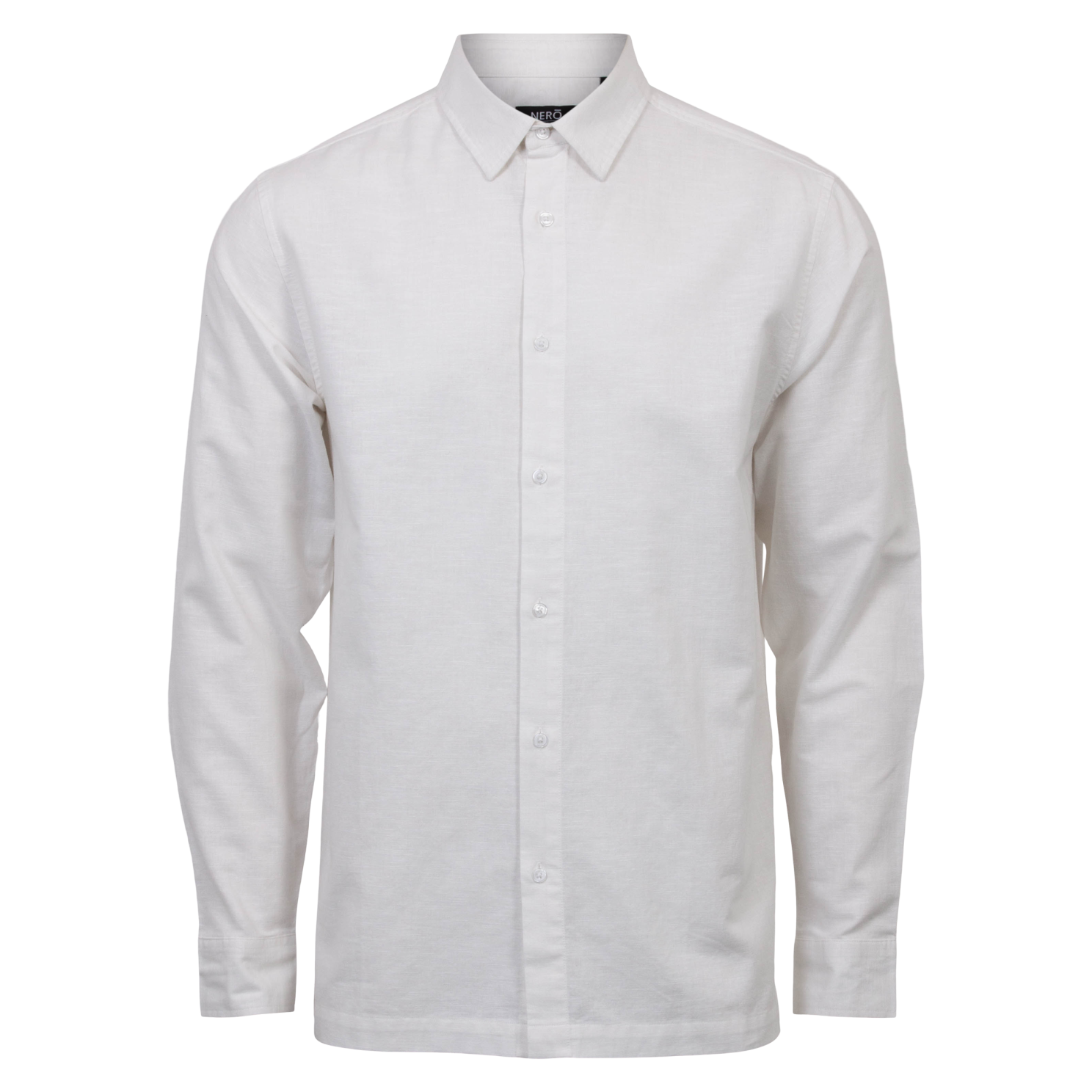 Nero Marco Herre Skjorte i hørmix - Bright White - 3XL