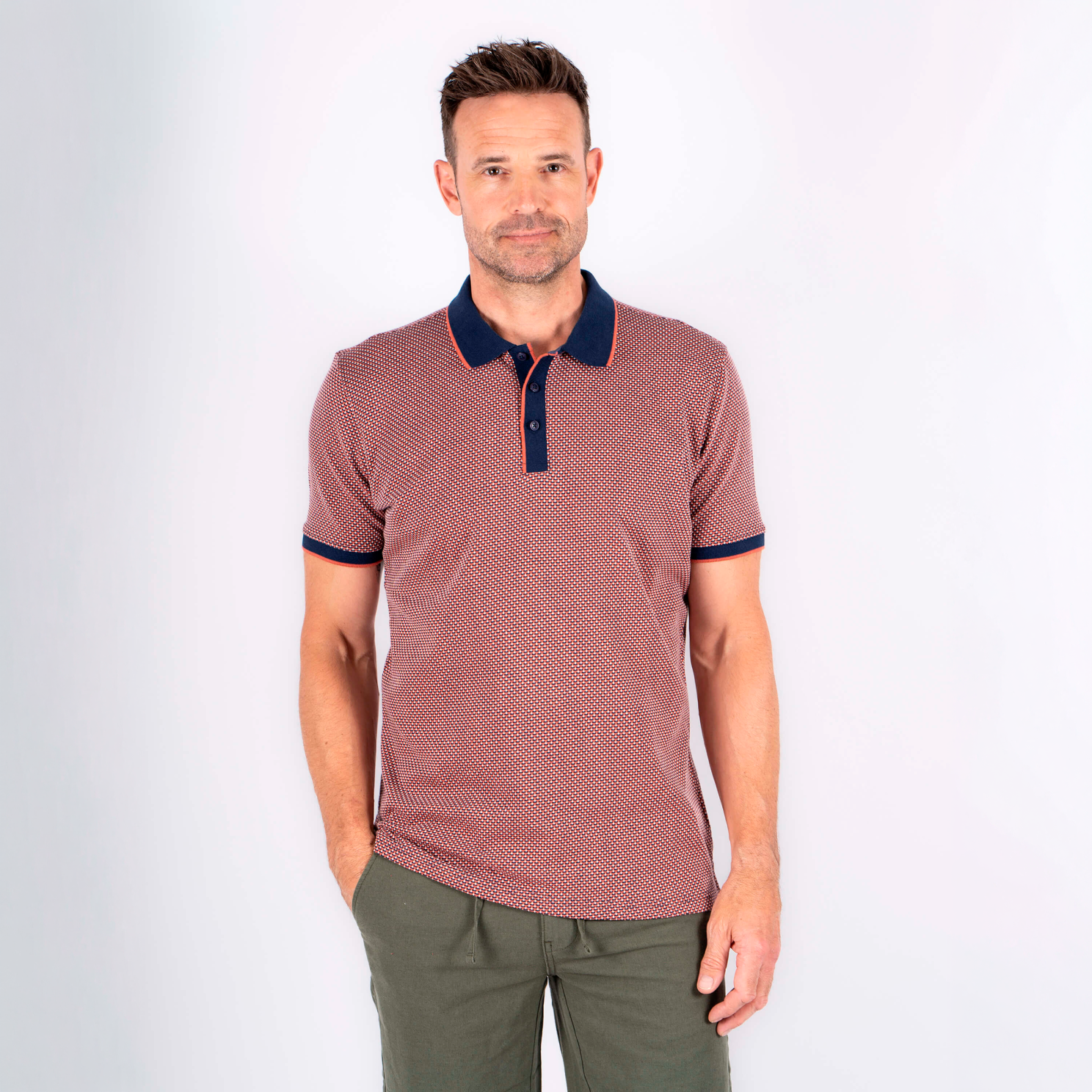 Pre End Dawford Herre Polo - Henna Red - 2XL
