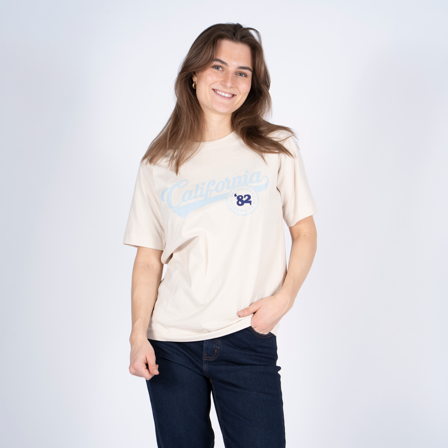 SASIA Billy Dame T-shirt - SANDSHELL BEIGE - XL