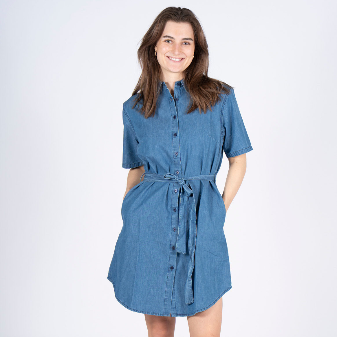 SASIA Charline Dame Kjole - CASHMERE BLUE - 3XL