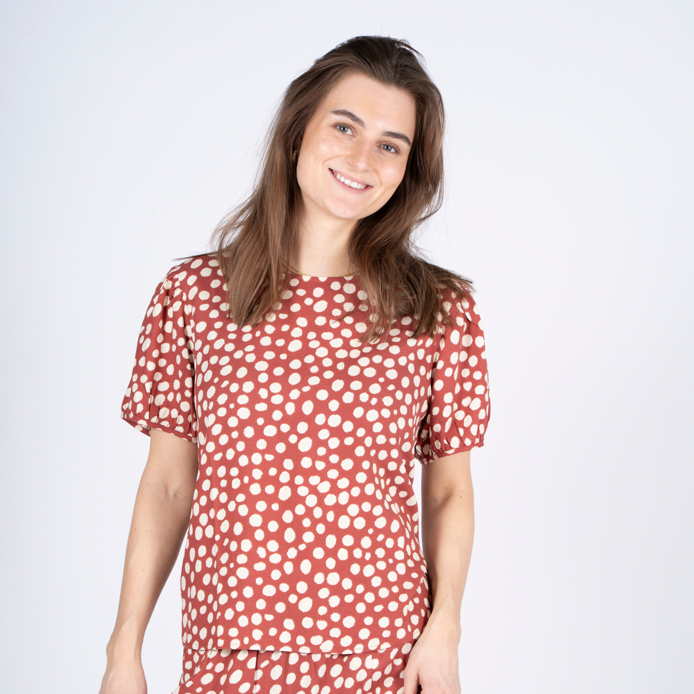 SASIA Dame Bluse - MARSALA BROWN - XL