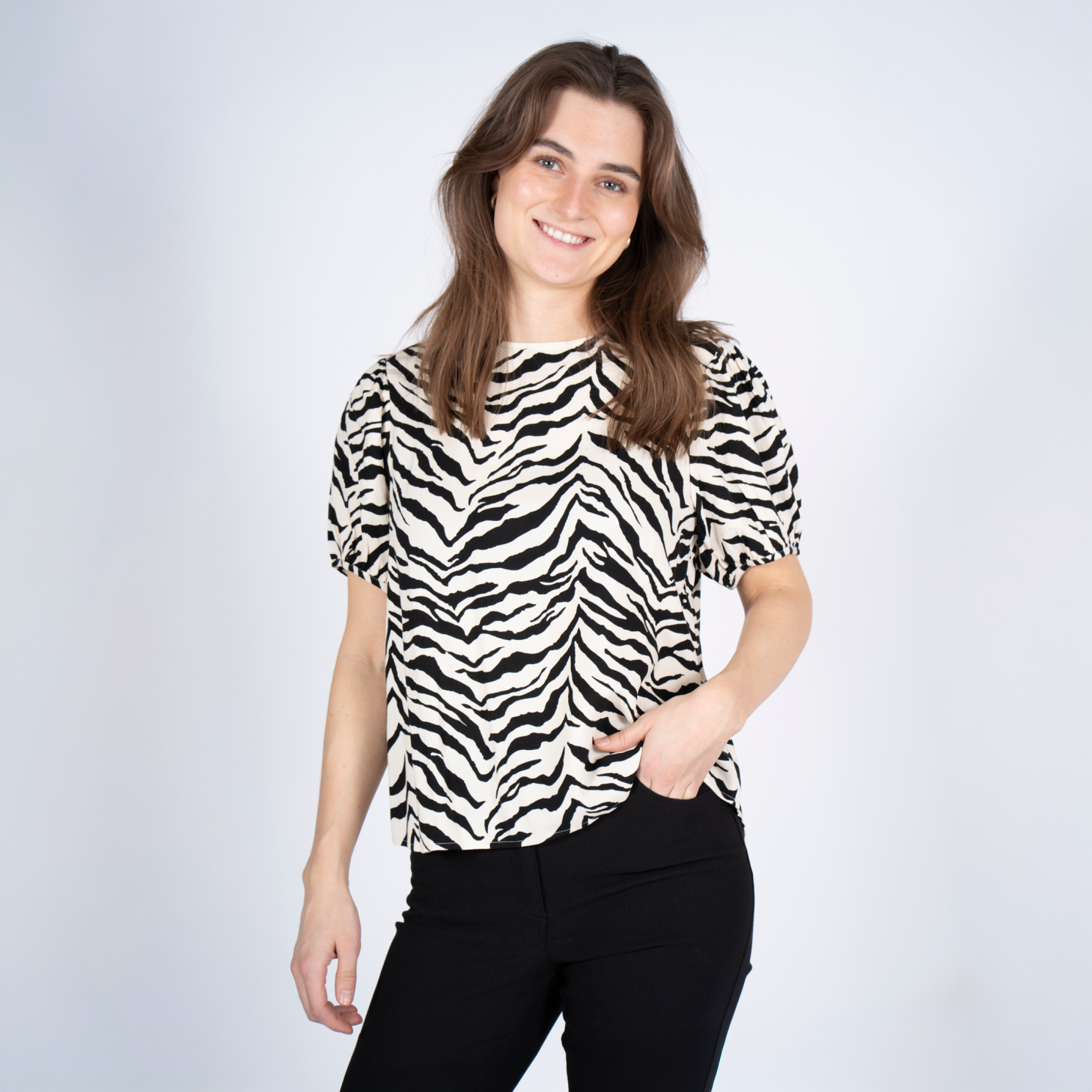 SASIA Felina Dame Bluse - BLACK/SANDSHELL - 3XL