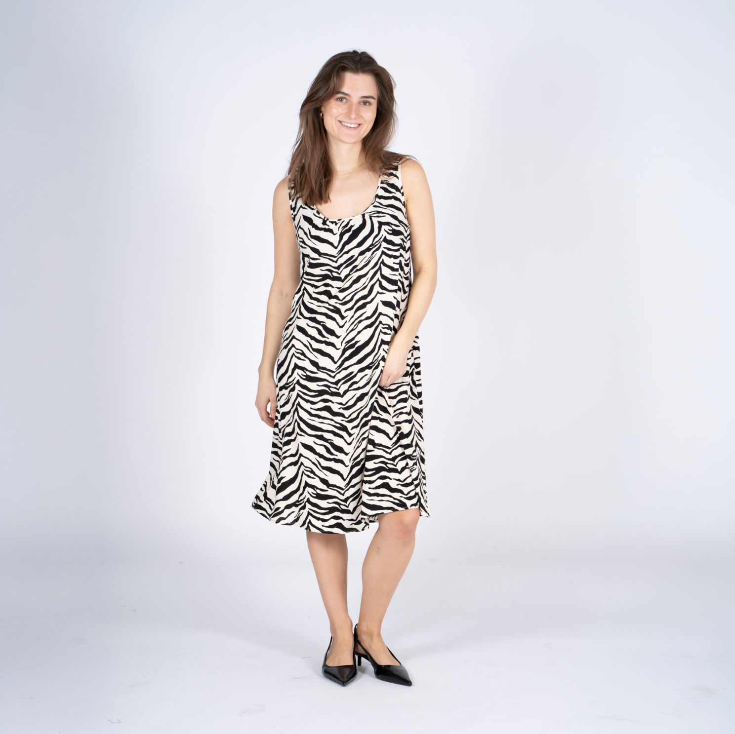 SASIA Felina Dame Kjole - BLACK/SANDSHELL - 3XL