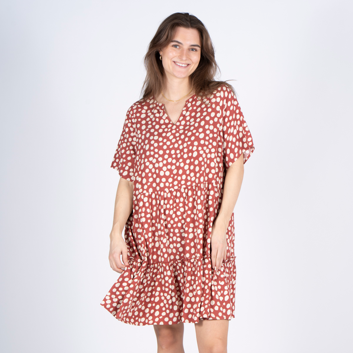 SASIA Felina Dame Kjole - MARSALA BROWN - 2XL