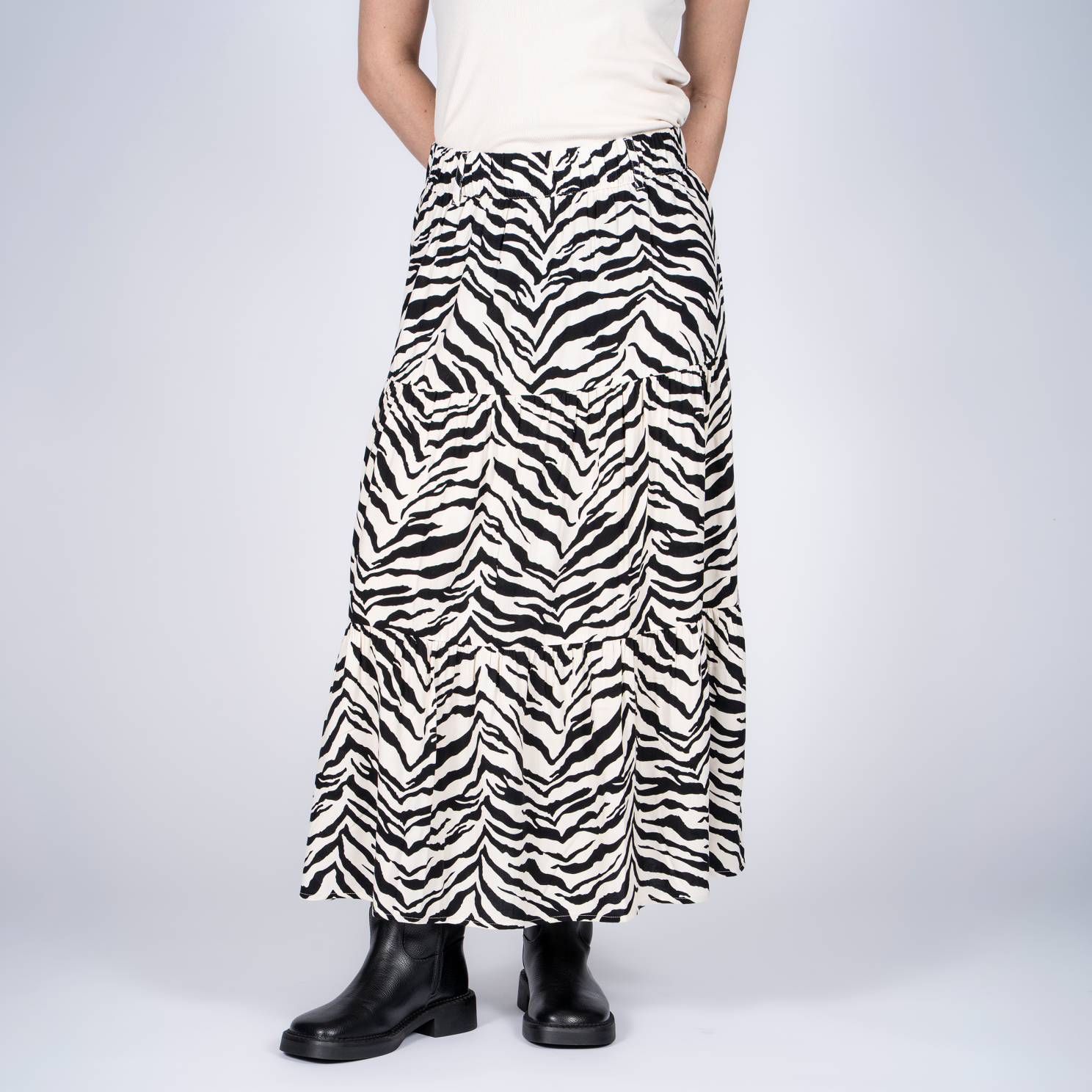 SASIA Felina Dame Nederdel - BLACK/SANDSHELL - XL