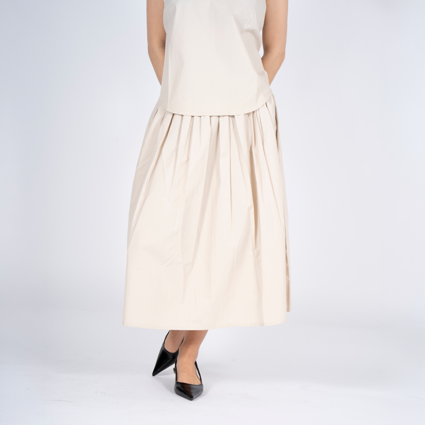 SASIA Poppy Dame Nederdel - SANDSHELL BEIGE - XL
