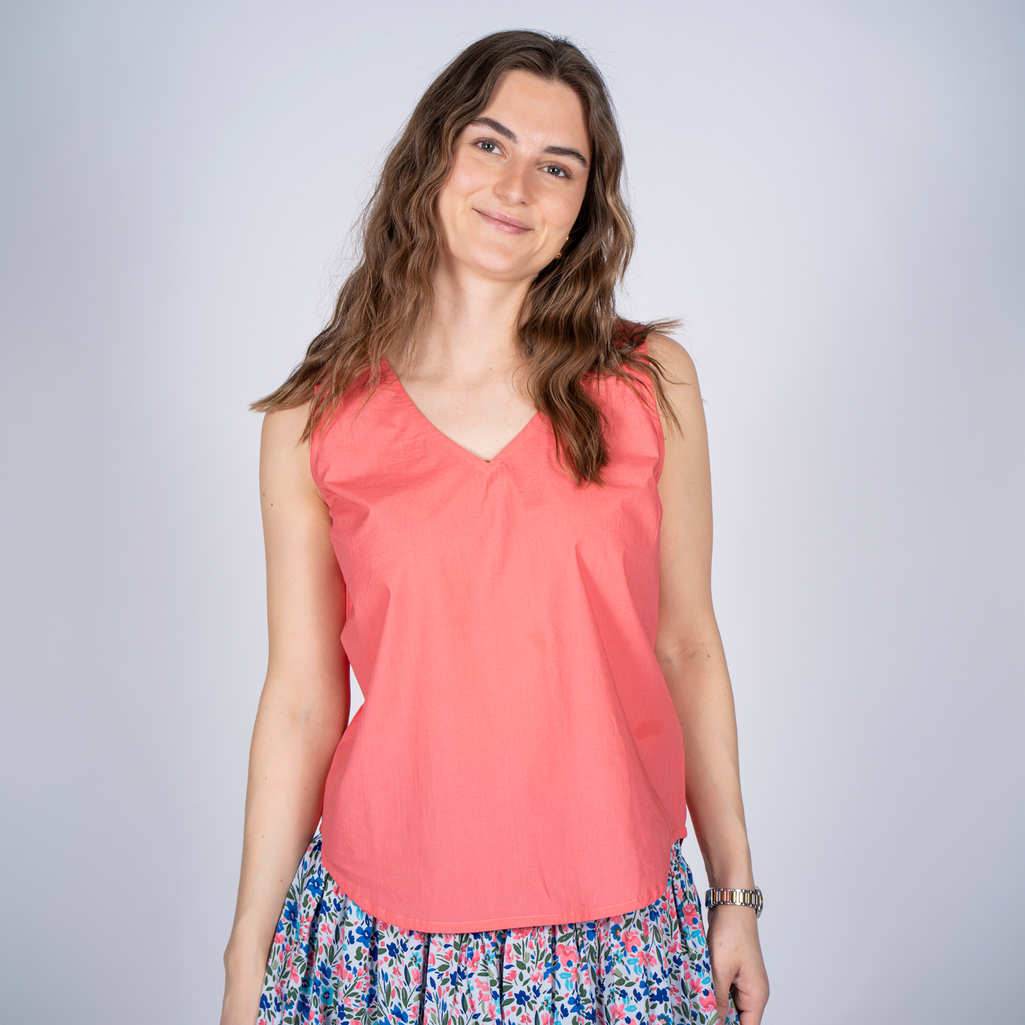 SASIA Poppy Dame Top - CALYPSO CORAL RED - 2XL