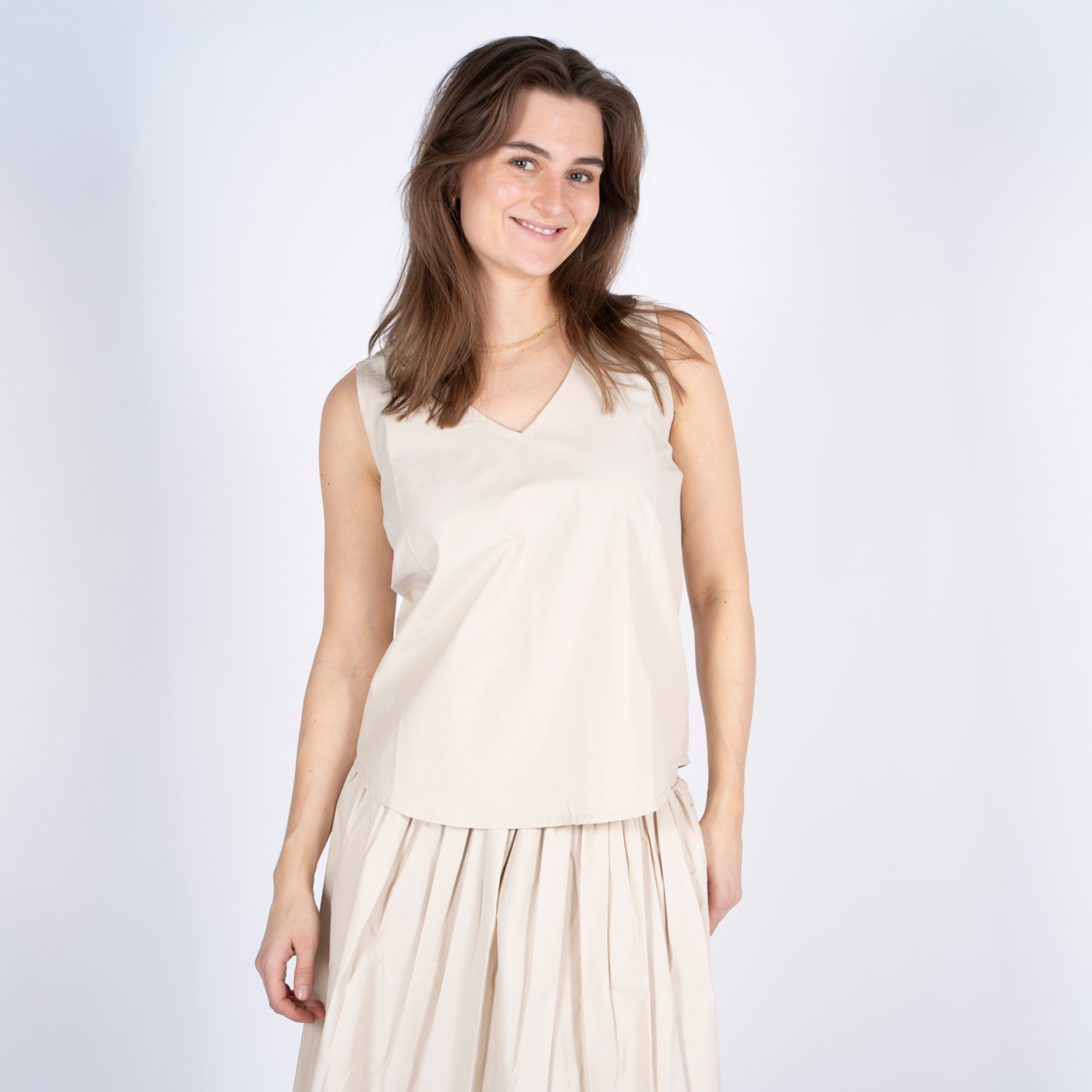 SASIA Poppy Dame Top - SANDSHELL BEIGE - XL