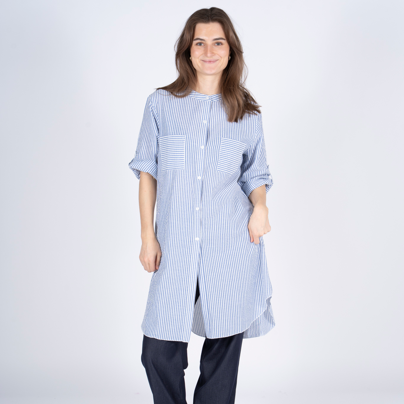 SASIA Tammy Dame Kjole - CASHMERE BLUE - 3XL